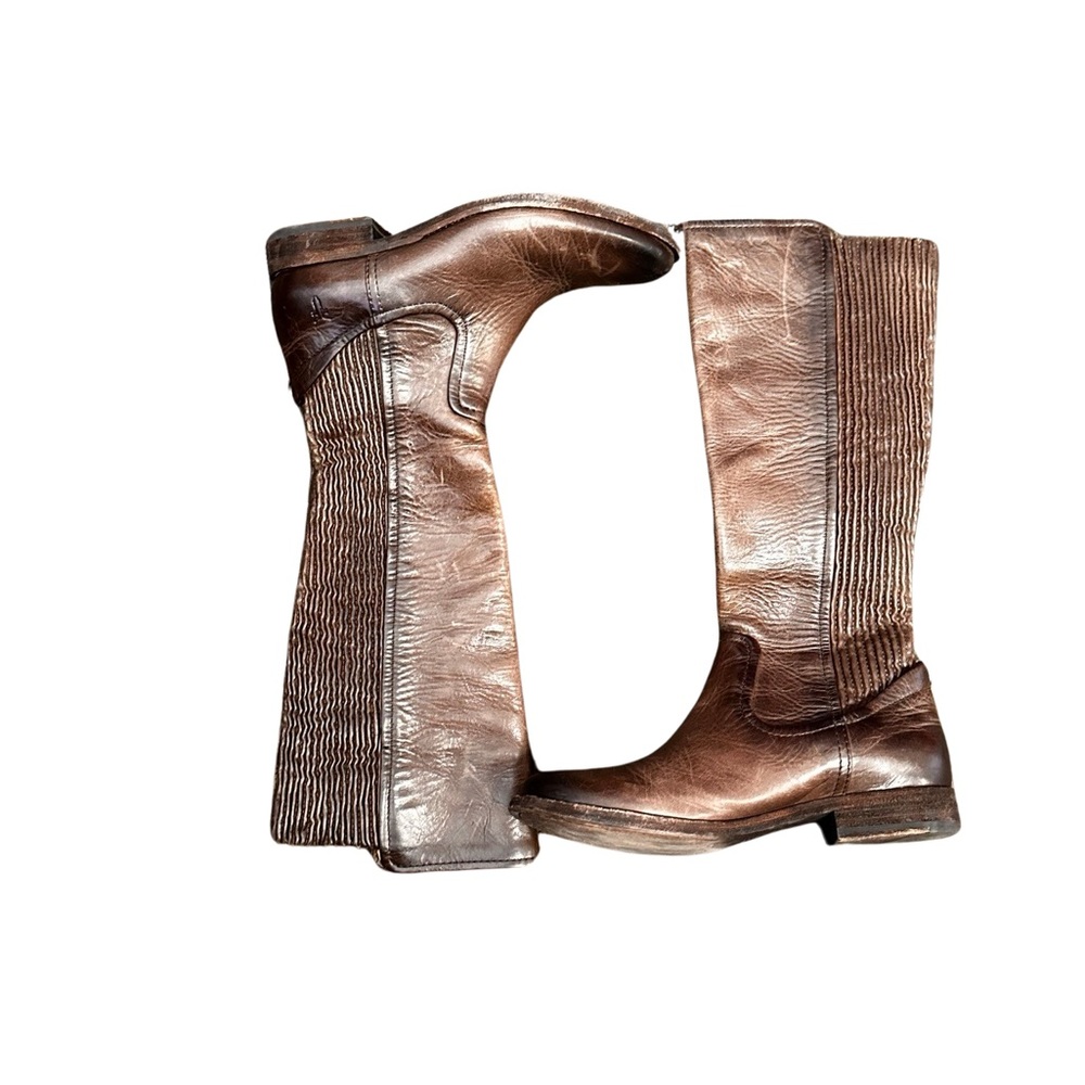 Frye Melissa Scrunch Brown Leather Riding Boots Women’s size 5.5 - Picture 5 of 10
